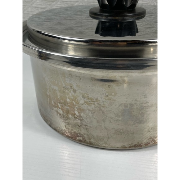 Vintage Luster Craft 3 Quart Saucepan Made In USA 3 Ply Stainless Steel - Picture 5 of 8